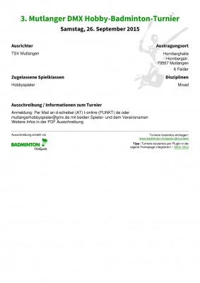 Abbildung der Ausschreibung