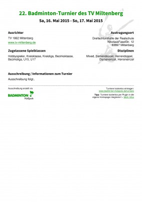 Abbildung der Ausschreibung