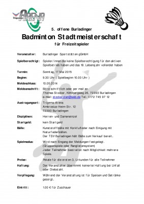 Abbildung der Ausschreibung