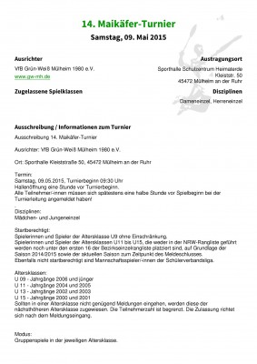 Abbildung der Ausschreibung