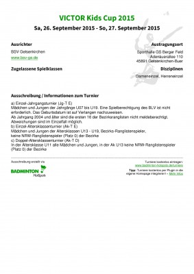 Abbildung der Ausschreibung