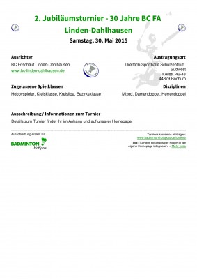 Abbildung der Ausschreibung