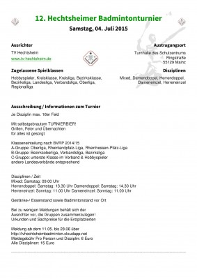 Abbildung der Ausschreibung
