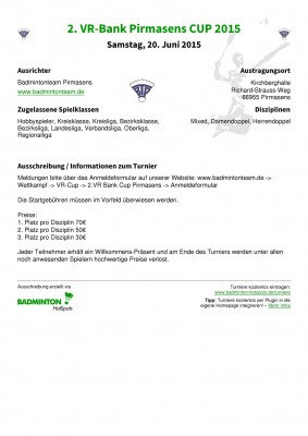 Abbildung der Ausschreibung