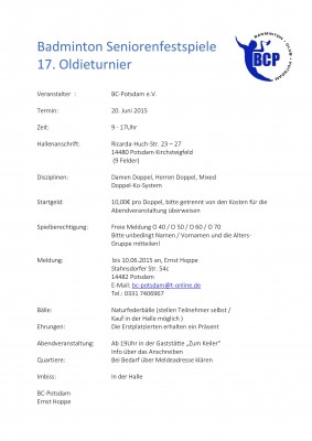 Abbildung der Ausschreibung