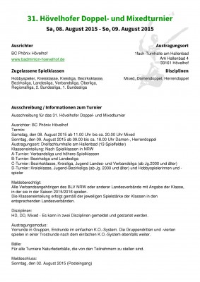 Abbildung der Ausschreibung