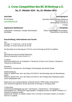Abbildung der Ausschreibung