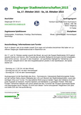 Abbildung der Ausschreibung