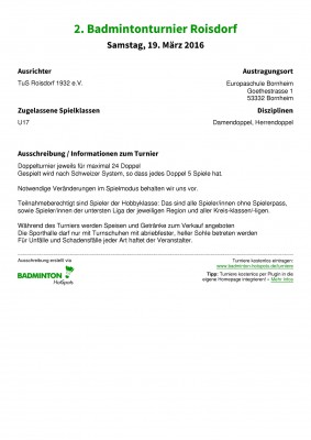 Abbildung der Ausschreibung