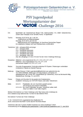 Ausschreibung PSV Jugendpokal 2016