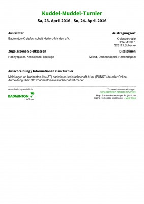 Abbildung der Ausschreibung