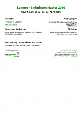 Abbildung der Ausschreibung