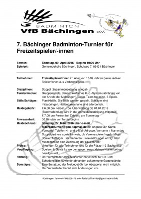 Abbildung der Ausschreibung