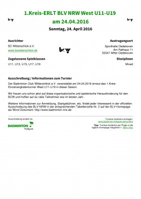 Abbildung der Ausschreibung