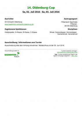 Abbildung der Ausschreibung