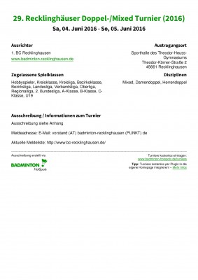 Abbildung der Ausschreibung