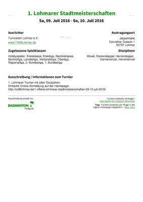 Abbildung der Ausschreibung