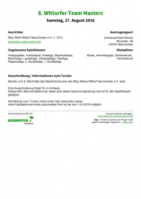 Abbildung der Ausschreibung