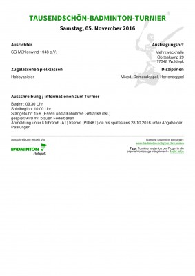 Abbildung der Ausschreibung