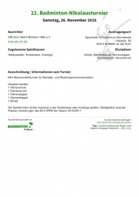 Abbildung der Ausschreibung
