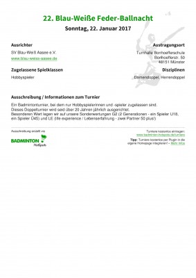 Abbildung der Ausschreibung