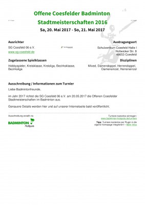 Abbildung der Ausschreibung