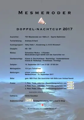 Ausschreibung Mesmeroder Doppel Nachtcup 2017