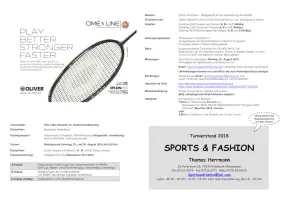 Ausschreibung 41. Internationales Bacchus-Turnier 2018 - sponsored by Oliver