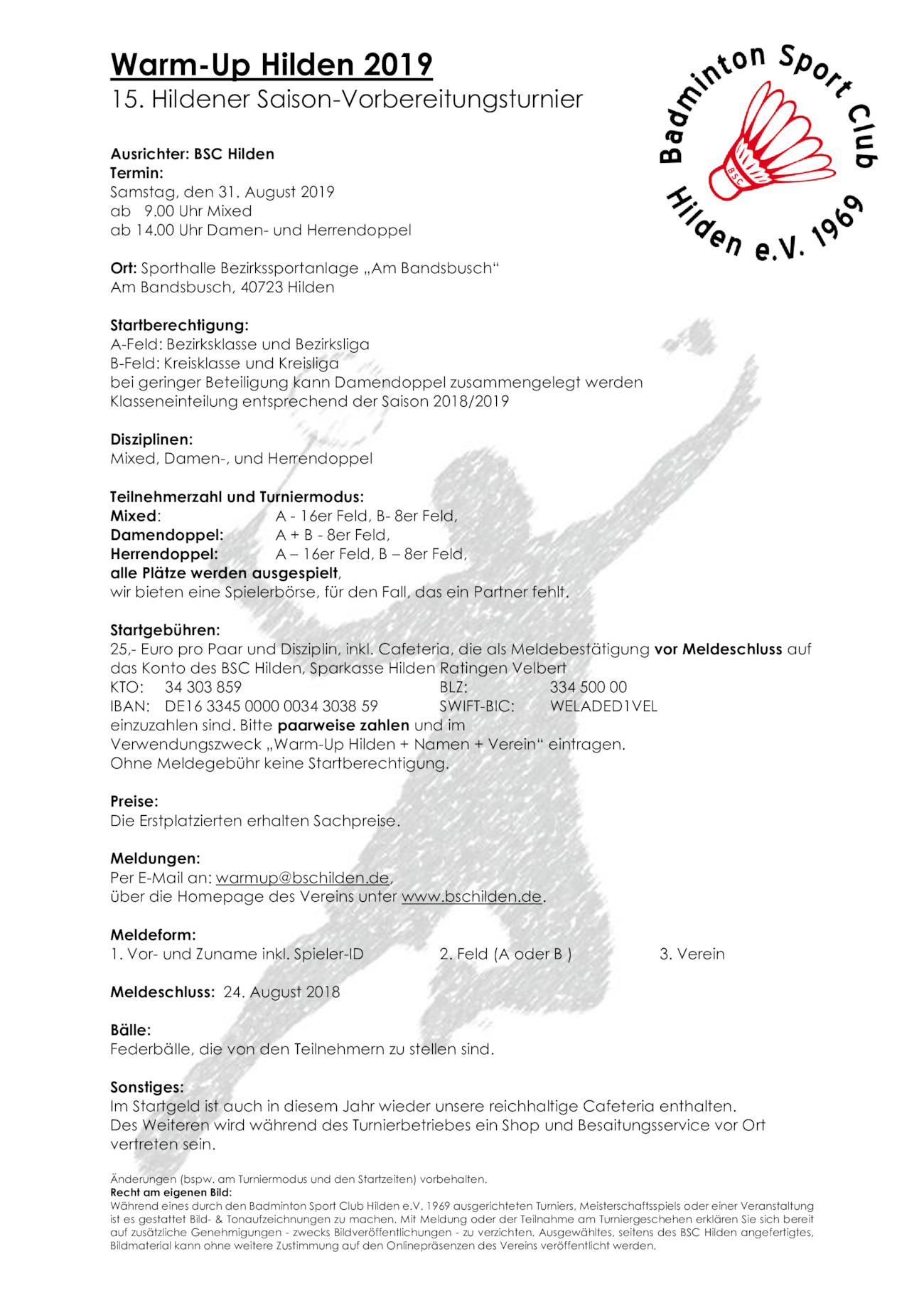 Ausschreibung Warm-Up Hilden 2019