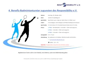 Ausschreibung 4. Responsibility e.V. Benefizturnier 2022