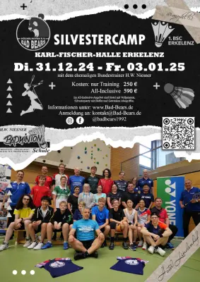 Ausschreibung Badminton Silvestercamp 2024