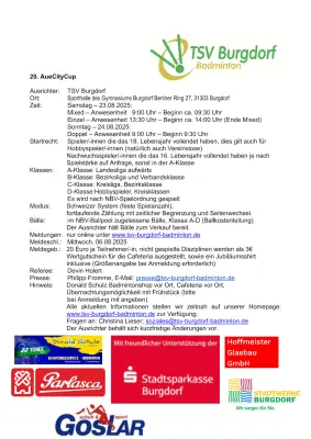 Ausschreibung 20. AueCityCup