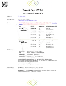 Ausschreibung Limes Cup 2026 (inkl. C-RLT HES O19 in Skl.1)